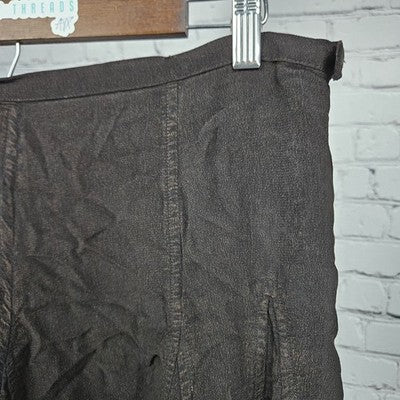 Coldwater Creek Brown Paisley Embroidered Lined Midi Skirt Medium M (10-12)