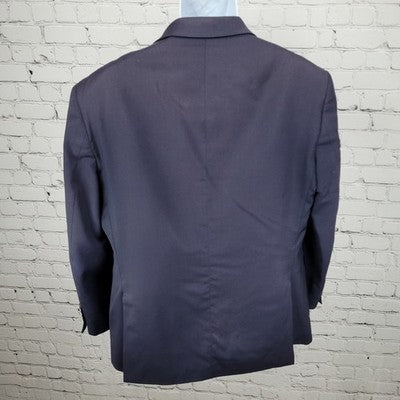 Jos A Bank Navy 100% Wool Tailored Fit Executive Blazer Sport Coat Size 42R