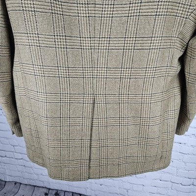 VTG Austin Reed Brown Houndstooth 2 Button Vented Notch Blazer Sport Coat US 44R