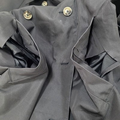 Caara Black Double Breasted Buttoned Belted Lightweight Trench Pea Coat Small S