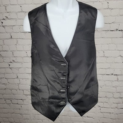 Calvin Klein Grey Silver Buttoned Lined Suit Vest Waistcoat Medium M