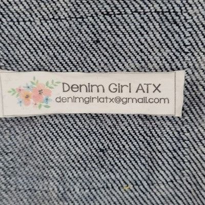 Customized Homemade Denim Girl ATX Blue Embellished Jean Boho Denim Jacket M
