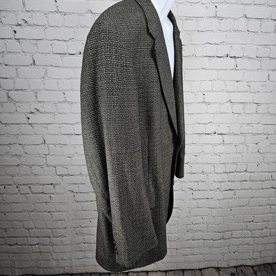 Daniel Hechter Black 100% Worsted Wool 2 Button Notch Blazer Sport Coat 48L