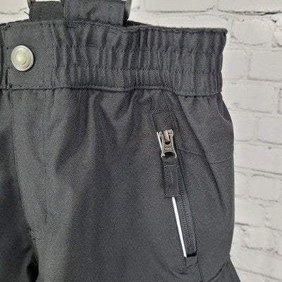 Gerry Black Insulated Fleece Lined Zip Pockets Snow Bibs Pants Kids Size XS 5/6
