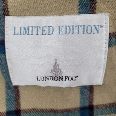 London Fog Beige Limited Edition Buttoned Removable Plaid Liner Trench Coat 10R