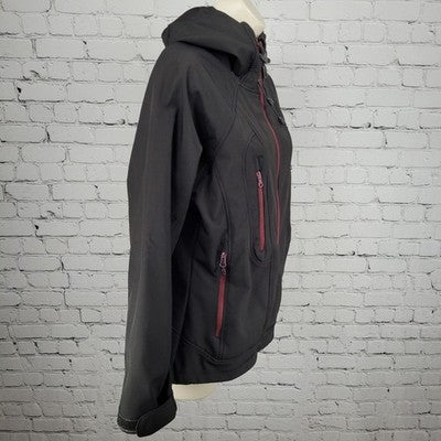 Icewear Iceland Black Hooded Full Zip Fleece Lined Zip Pockets Jacket Small S