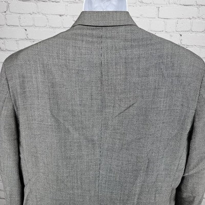 Stafford Grey 100% Wool 3 Button Ventless Notch Blazer Suit Sport Coat 42L