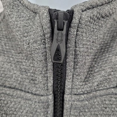 The Smart Factory Spyder Grey Black Full Zip Stand Up Collar Vest Gilet Medium M