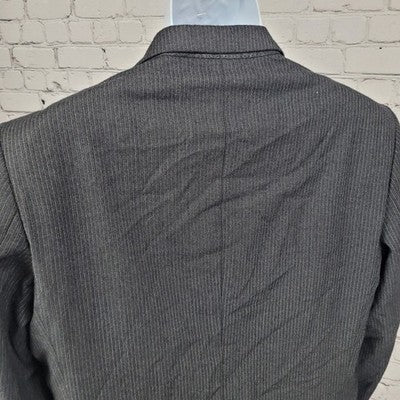 Joseph Abboud Grey 100% Wool Pinstriped 2 Button Blazer Sport Coat USA Made 40R