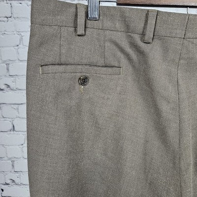 Michael Kors Brown Flat Front Straight Leg Stretch Dress Pants Trousers 36x32