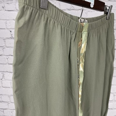 VTG Mozart Green Floral Lightweight Elastic Waist Skirt USA Made Size Small S