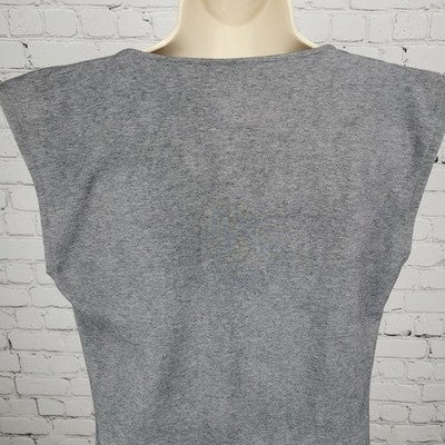 Selected Femme Grey Shoulder Zip Short Sleeve Cowl Neck Short Dress Size Large L