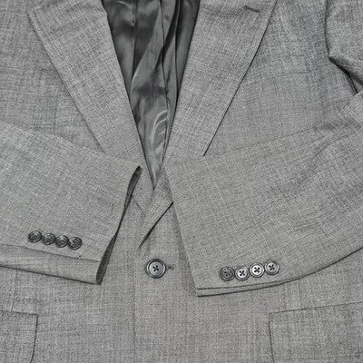 VTG Barrister Grey 100% Wool 2 Button Single Vented Notch Blazer Sport Coat 42