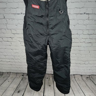 VTG Columbia Black Insulated Zip Snow Ski Winter Bib Pants Medium (28x28) *tear
