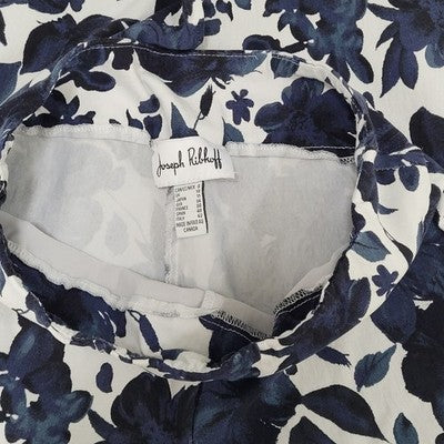 Joseph Ribkoff Blue Floral Lightweight Stretch Mid Rise Pants Size 8 (26x36)
