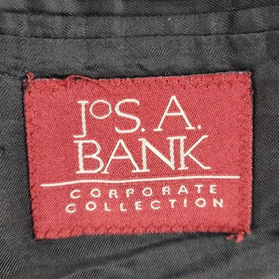 VTG Jos A Bank Black 100% Wool 3 Button Ventless Notch Blazer Sport Coat 46R