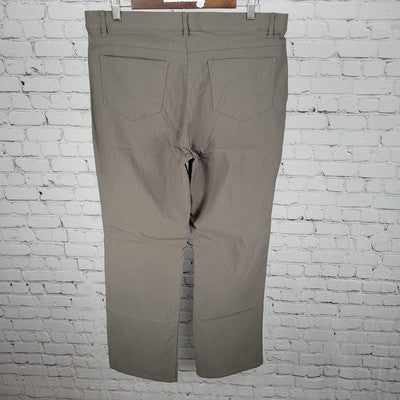 Ur Rebel Green Grey High Rise Lightweight Stretch Straight Pants Size 16 (34x31)
