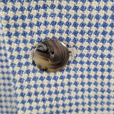 The Texas Clothier Blue Beige Silk Wool Check 2 Button Blazer Sport Coat 41R