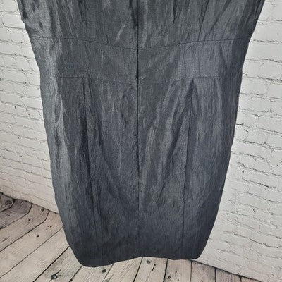 Gerry Weber Black Short Sleeve Side Slit Lined Zipped Sheath Dress Size Large L