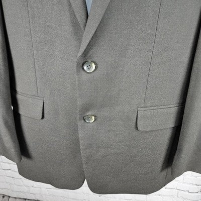 J.M. Haggar Brown Stretch 2 Button Single Vented Notch Blazer Sport Coat 42L