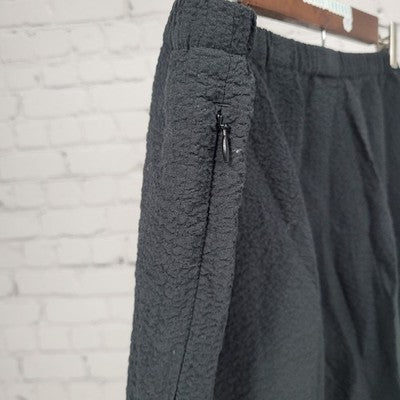 Orvis Black Textured Lightweight High Rise Pull On Straight Leg Pants 36x27.5