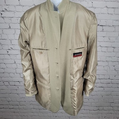 Midtown Man Casual Seperates Beige 4 Button Suit Jacket Sport Coat Size 42L