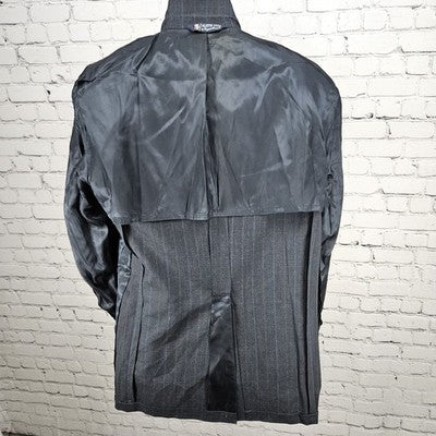 Austin Reed Navy 100% Wool Pinstriped 2 Button Notch Blazer Sport Coat USA 41L