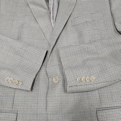 Michael Kors Beige Houndstooth 2 Button Vented Notch Blazer Sport Coat 42R