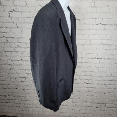 VTG Cricketeer Grey Windowpane 2 Button Vented Notch Blazer Sport Coat USA 48