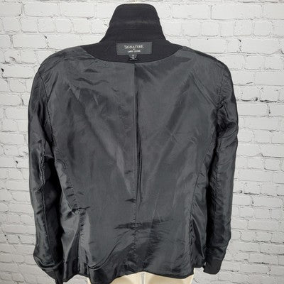 VTG Signature Larry Levine Black 3 Button Blazer Peak Formal Suit Jacket USA 10