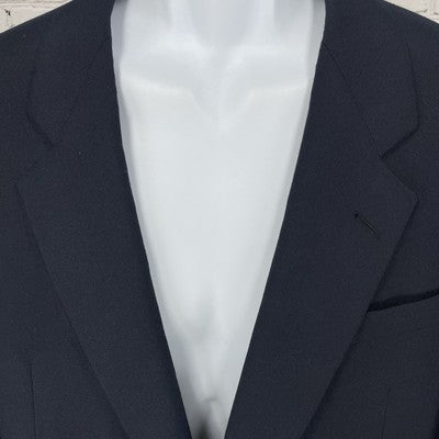 VTG Fabergi Navy 2 Gold Button Blazer Notch Sport Coat Hand Tailored Size 43R