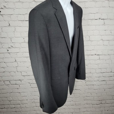 Kenneth Cole Grey Minitex Wool 2 Button Notch Blazer Sport Coat 40L MSRP $650