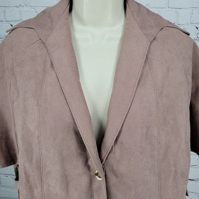 VTG Alorna Light Purple Faux Suede Short Sleeve Lined Lightweight Jacket Small S