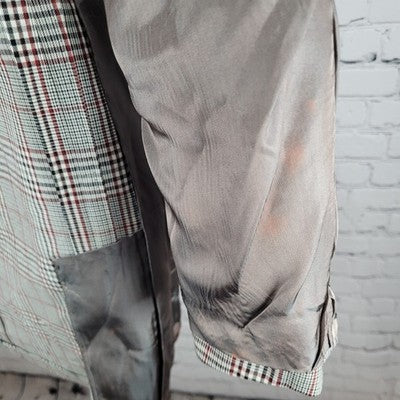 VTG Palm Beach Black White & Red Plaid 2 Button Sport Coat USA Made Size 38L