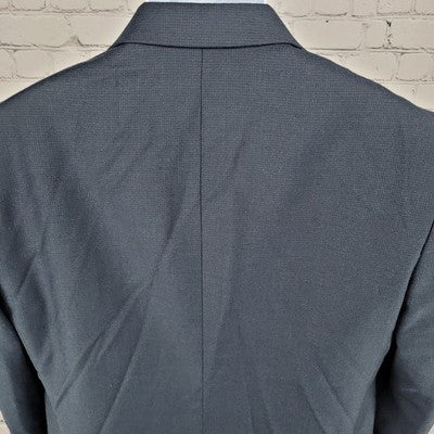 Renoma Paris Homme Navy Stretch Wool 2 Button Notch Lapel Blazer Sport Coat 40