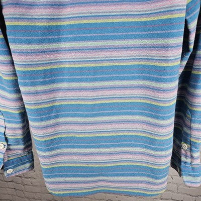 The Nutter Multicolor Striped Shacket Button Up Point Collar Shirt USA Large L