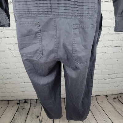 VTG Highparm Grey Long Sleeve Zip Utility Workwear Coveralls Medium M