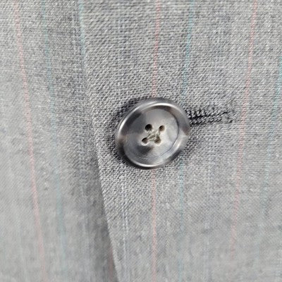 VTG Harmony Clothes Grey Pinstriped 2 Button Notch Blazer Sport Coat USA 41