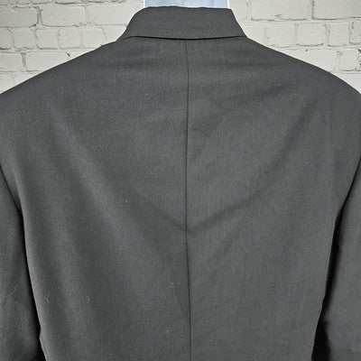 VTG Nino Cerruti Black 2 Button Ventless Notch Blazer Sport Coat USA 42L *defect