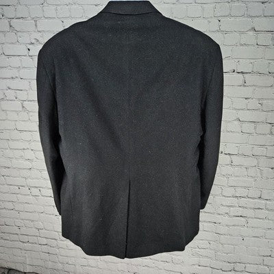 Majer Black 2 Button Single Vented Notch Blazer Sport Coat Italy Made 45