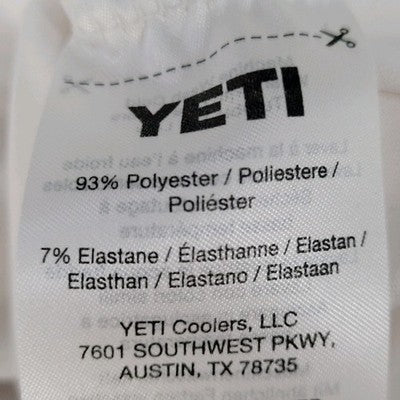 Yeti White Pink Logo Hooded Light Long Sleeve Pullover Activewear Stretch Top XS