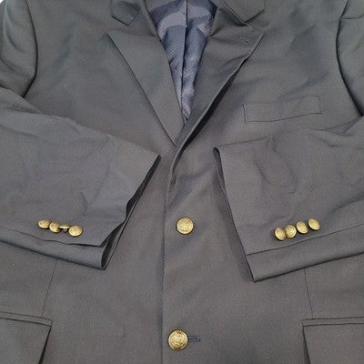 GS Perfect Fit Navy Stretch 2 Button Vented Notch Blazer Sport Coat Size 50R