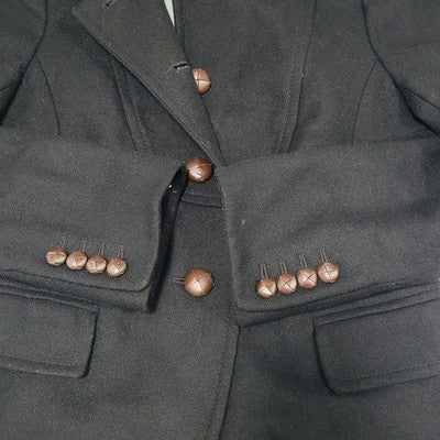 J.CREW Black Wool Blend Brown Buttoned Lined Collared Pockets Jacket 2
