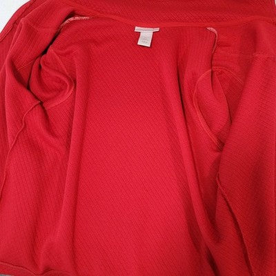 Petite Sophisticate Red Quilted Knit Full Zip Lightweight Unlined Jacket Size PL
