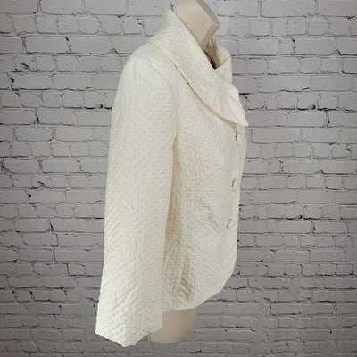 Citrine Collection Ivory Glitter Buttoned Lined Jacket Canada Made Size 10