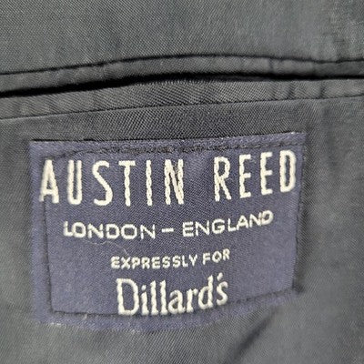 Austin Reed Navy 2 Button Notch Lapel Vented Blazer Sport Coat Jacket USA 44R