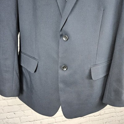 Edwards Navy 2 Button Single Vented Notch Easy Care Suit Blazer Sport Coat 42R