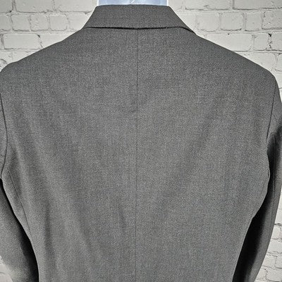 Haggar H26 Grey Slim Fit Stretch 2 Button Vented Notch Blazer Sport Coat 38R
