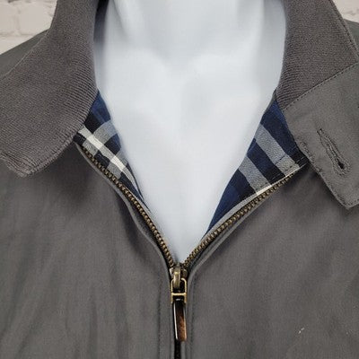 Jos A Bank Grey Tailored Fit Lightweight Full Zip Bomber Jacket Size Large L