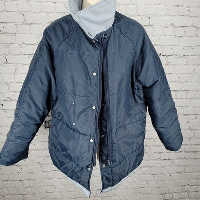 VTG Blair Blue Thinsulate Zip & Snap Utility Workwear Jacket USA Made Size XL